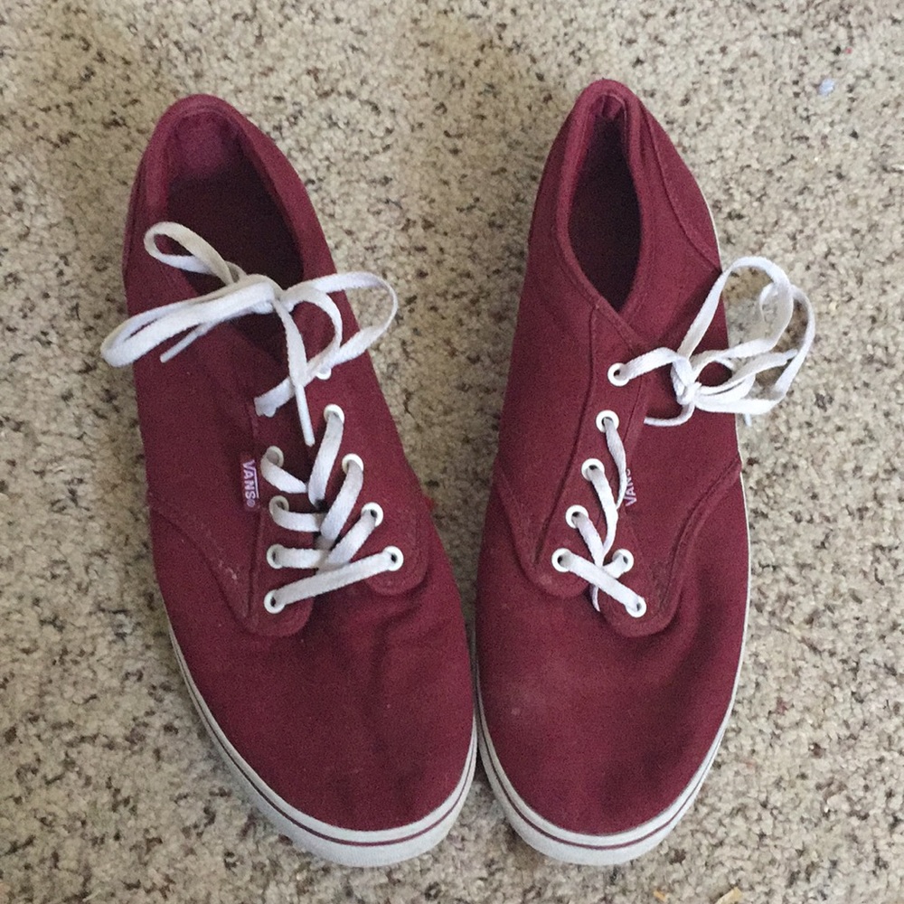Burgundy/Maroon low Vans